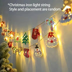 Christmas LED String Lights Decor, Cartoon Santa Claus, Christmas Tree, Bells, Reindeer, Snowman Designs, Iron Material, Indoor Holiday Lighting with Battery Power (Batteries Not Included), for Home, Party, Bedroom, and Festi House Of Avana [[SKU:HOA-GDN-404]]