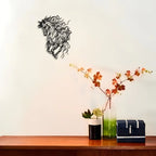 Metal Iron Horse wall decor, elegant line art design in black finish - House of Avana