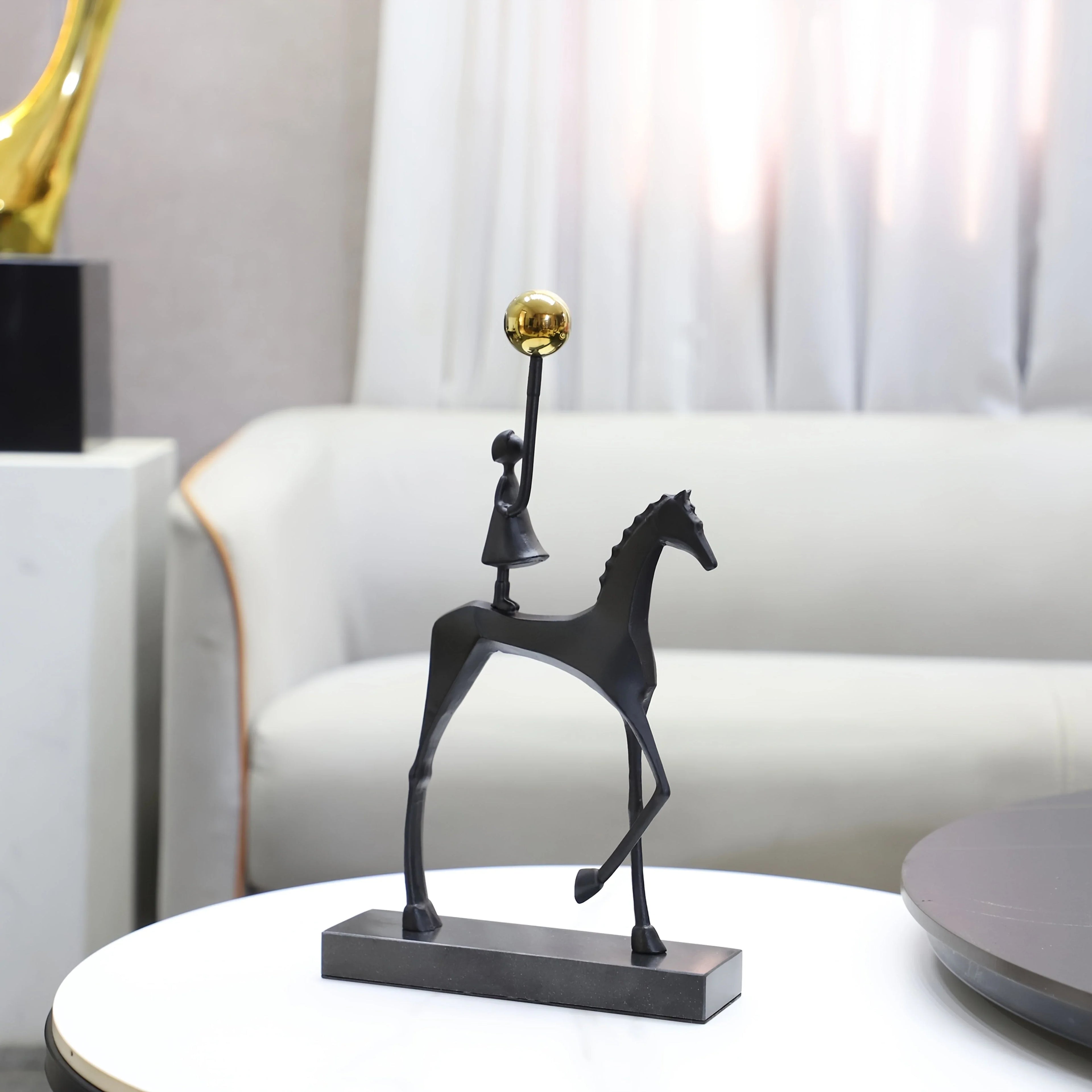 Creative Cast Iron Metal Horse Ornament Home Living Room Luxury Decorative Tv Cabinet Bar Tabletop... - House Of Avana