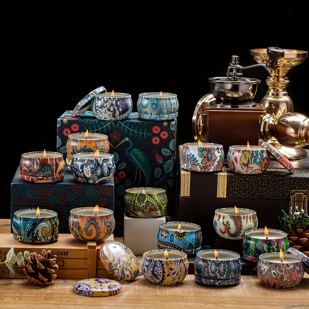 S Premium Soy Wax Aromatherapy Candles, 2.5oz Ham Style Iron Cans, Ideal for Meditation, Yoga,... - House Of Avana