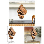 Irregular Cedar Wood Sculpture 8.75x 1.75 Dx 17.75 H Natural Tabletop Statues, Handmade Ornaments, Dcor Living Room, Home Office, Bedroom, House Of Avana