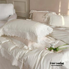 Isabelle Silky Cottage Ruffled Bedding Set / Pink Ever Lasting