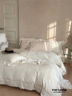 Isabelle Silky Cottage Ruffled Bedding Set / Pink Ever Lasting