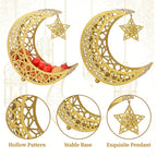 Islamic Ramadan & Eid Serving Tray - Crescent Moon & Star Design with Intricate Lattice Pattern, Durable Iron Construction, Perfect for Iftar Party, Dessert Display, And Table Decor, Ramadan Decorations House Of Avana