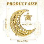 Islamic Ramadan & Eid Serving Tray - Crescent Moon & Star Design with Intricate Lattice Pattern, Durable Iron Construction, Perfect for Iftar Party, Dessert Display, And Table Decor, Ramadan Decorations House Of Avana