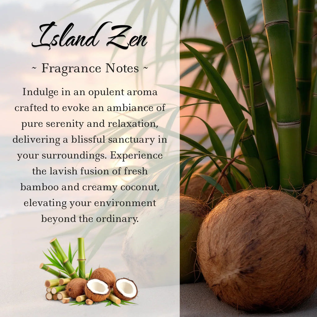 Island Zen, Premium Coconut-Soy Wax Tea Light Crystal Candle, 1oz