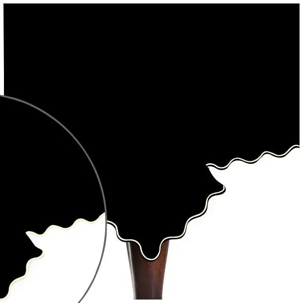 Scallop Embroidery Sateen Cotton Solid Table Cloth - Black PushpLinen