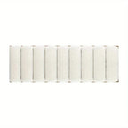 Bella Upholstered Modern Acnt Bench, Ivory White Boucle - House Of Avana