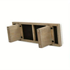 Bella Upholstered Modern Acnt Bench, Ivory White Boucle - House Of Avana