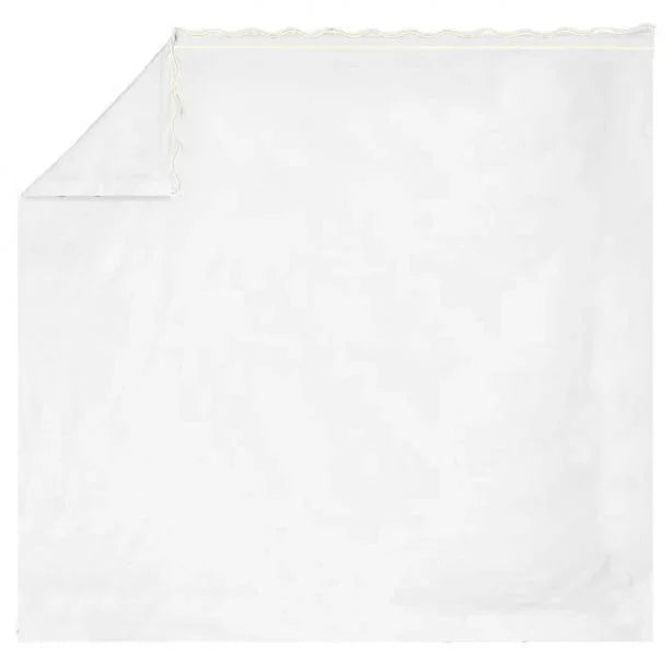 400TC Cotton Scallop Embroidery & Border Sateen Solid Sheet Set PushpLinen