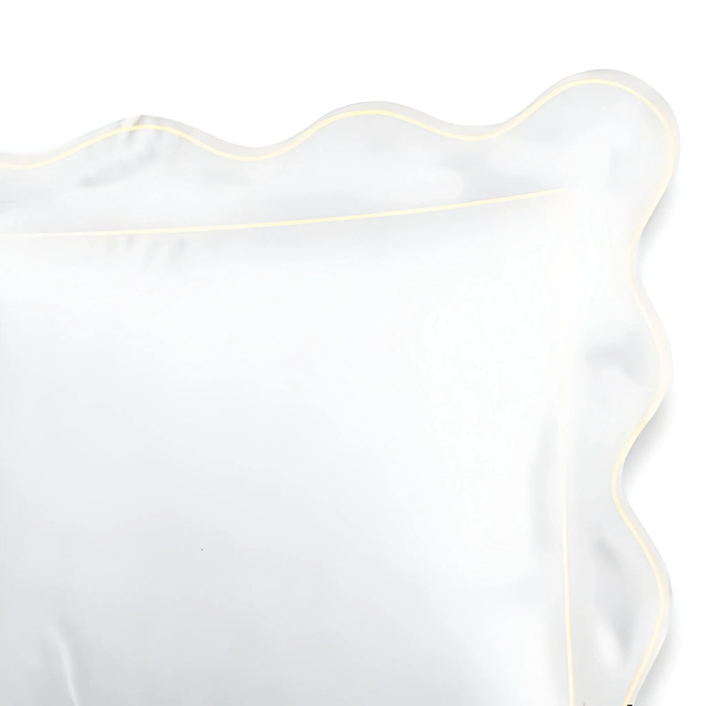 400TC Cotton Scallop Embroidery & Border Sateen Solid Duvet Cover Set PushpLinen