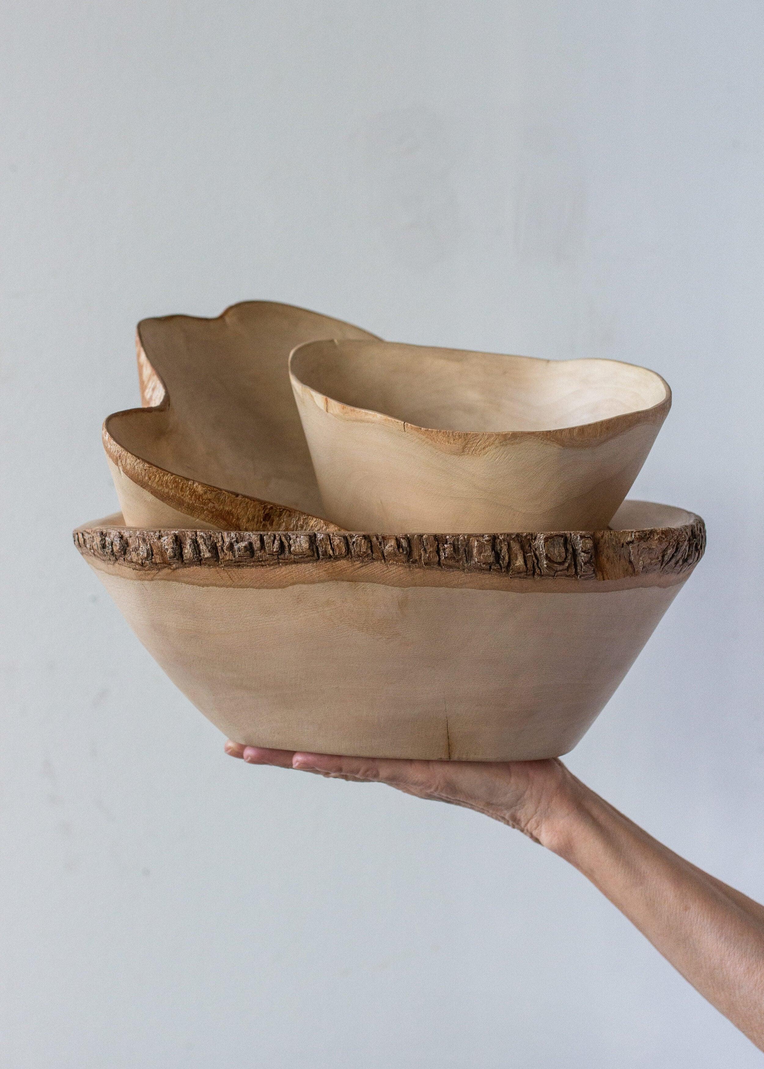 Jacaranda Hand-carved Wood Trinket Bowl Kanju Interiors
