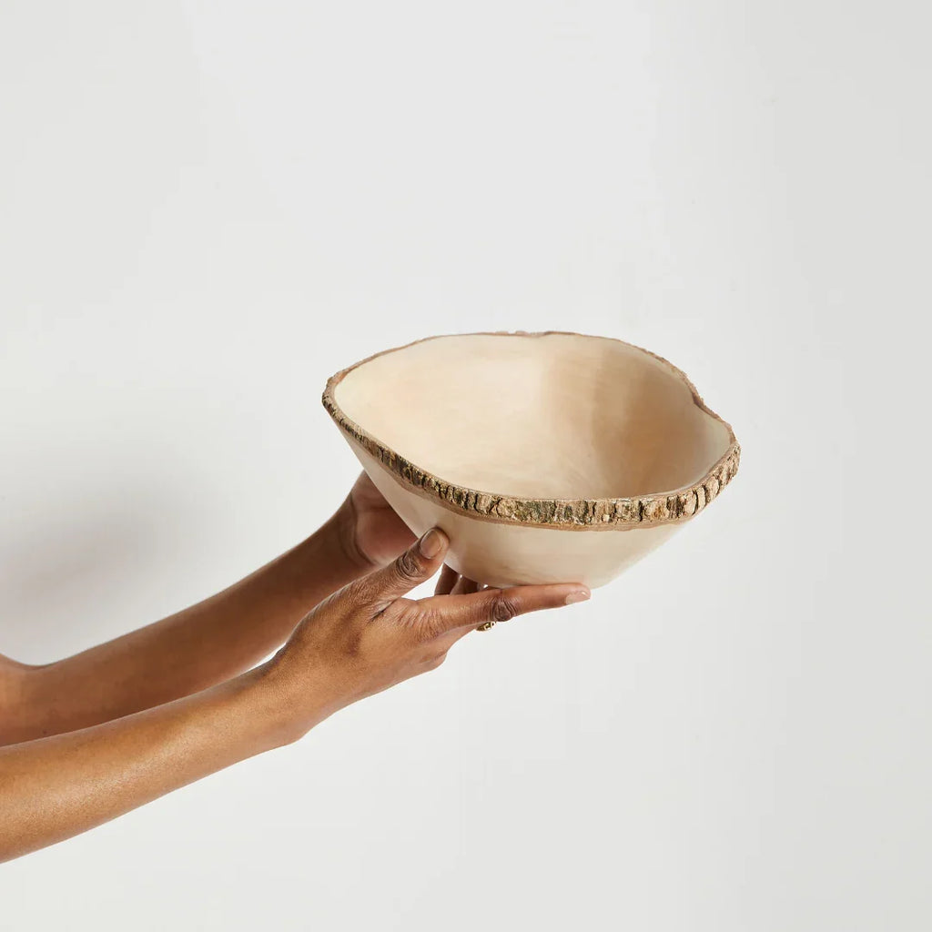 Jacaranda Hand-carved Wood Trinket Bowl Kanju Interiors