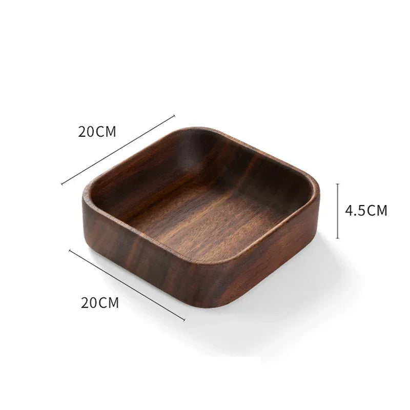 Japanese Style Solid Wood Tray Boat-shaped Walnut Wood Salad Bowl Dessert Snacks Fruit Sushi Plates Hotel Restaurant Kitchen - House Of Avana