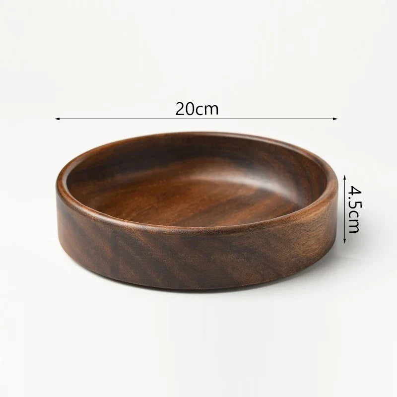 Japanese Style Solid Wood Tray Boat-shaped Walnut Wood Salad Bowl Dessert Snacks Fruit Sushi Plates Hotel Restaurant Kitchen - House Of Avana