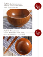 Japanese Wooden Bowls Jujube Wood Children Baby Adults Small Soup Bowls Solid Wood Salad Bowls Retro Household Tableware - House Of Avana