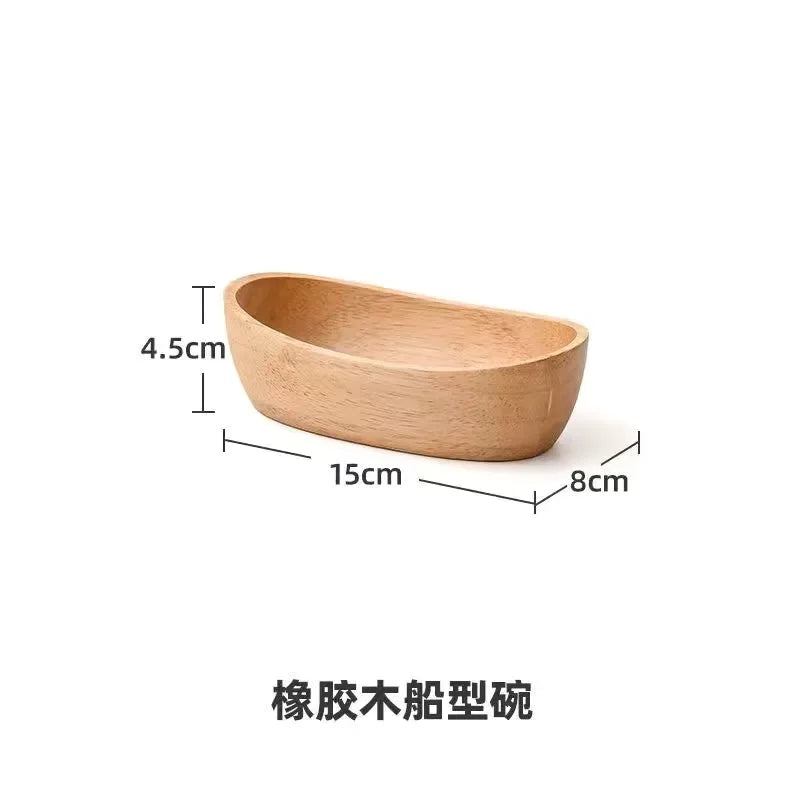 Natural wood square bowl, solid wood construction, unique dessert tray - House of Avana