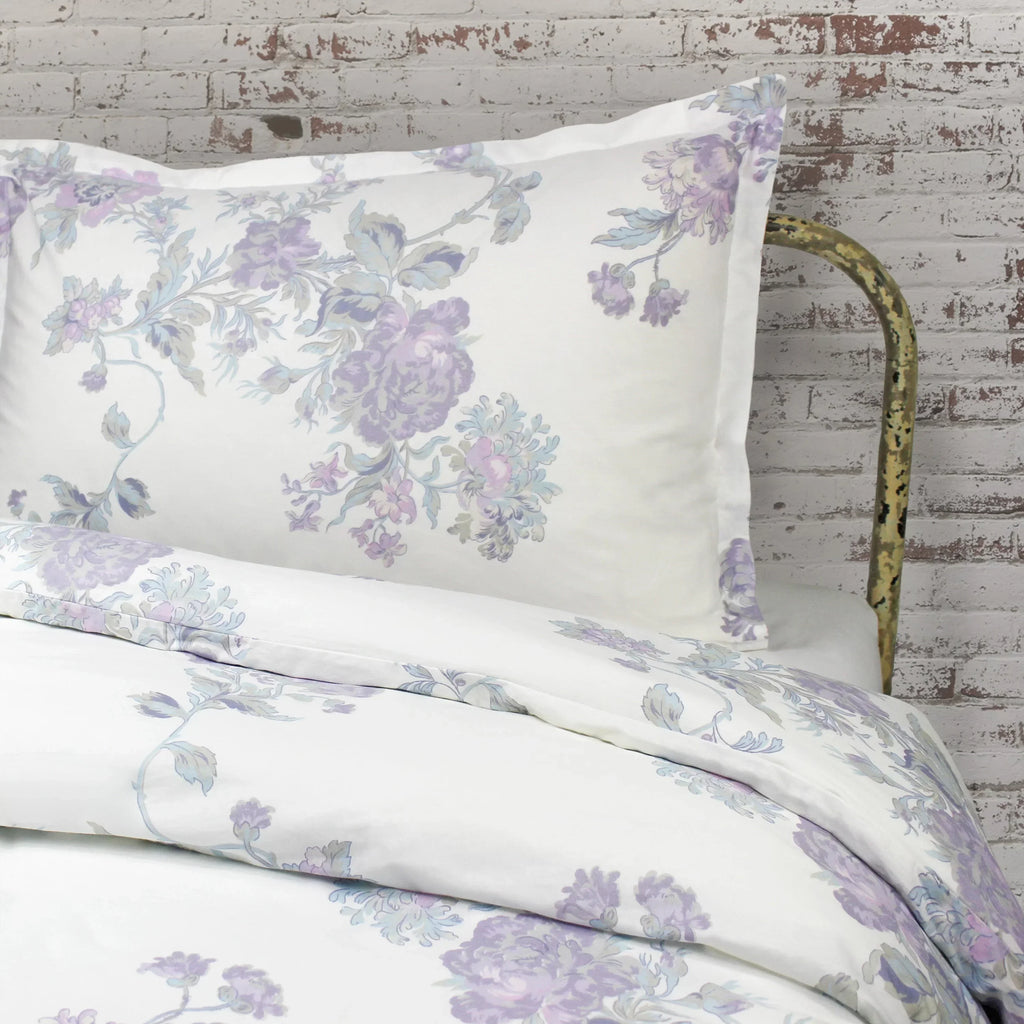 Jardin De Rose Printed Cotton Percale Duvet Set Mélange Home