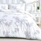 Jardin De Rose Printed Cotton Percale Duvet Set Mélange Home