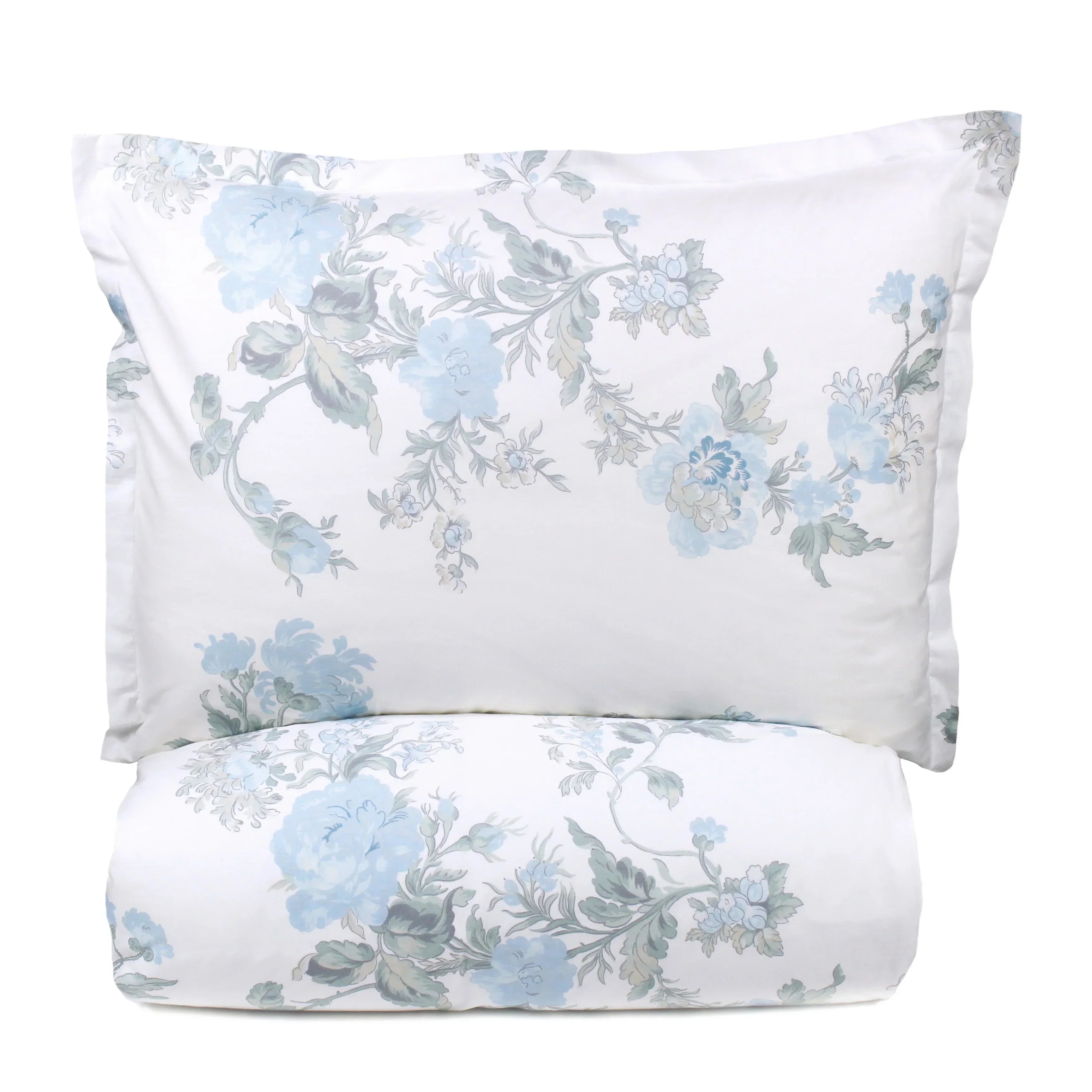 Jardin De Rose Printed Cotton Percale Duvet Set Mélange Home