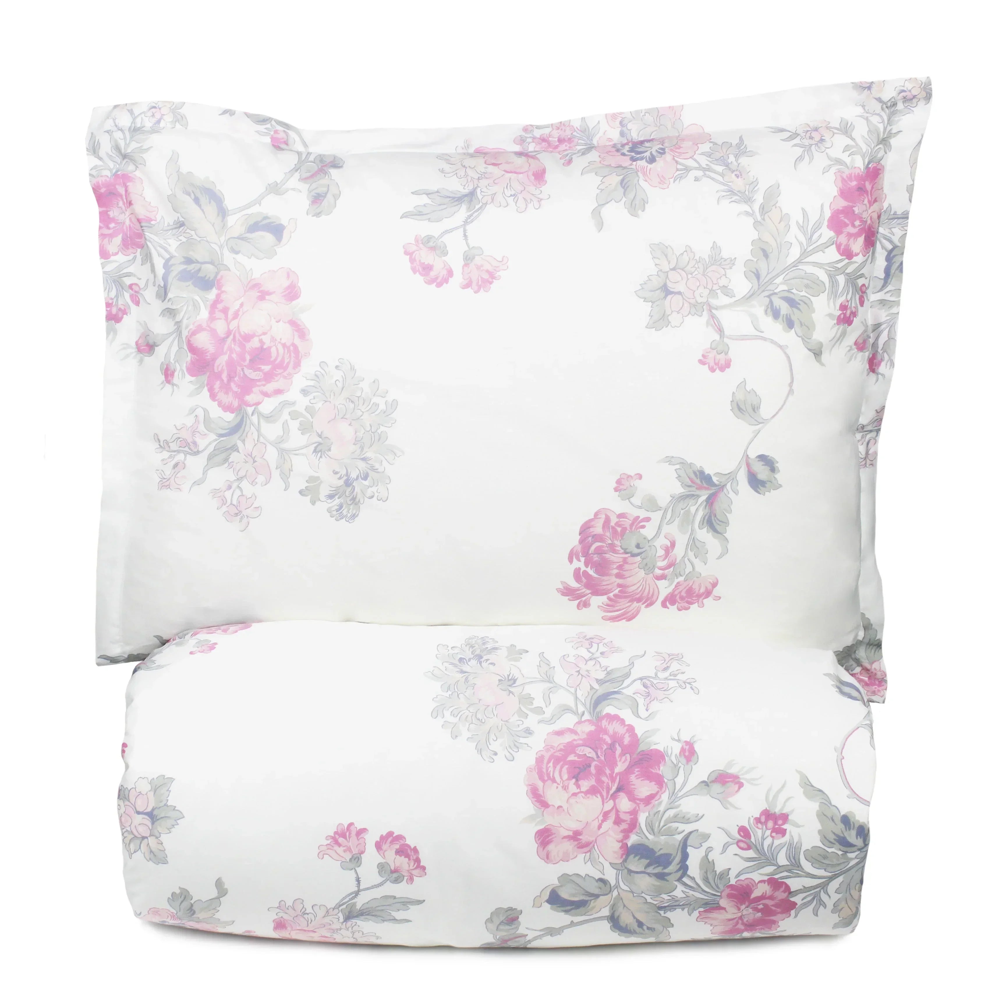 Jardin De Rose Printed Cotton Percale Duvet Set Mélange Home