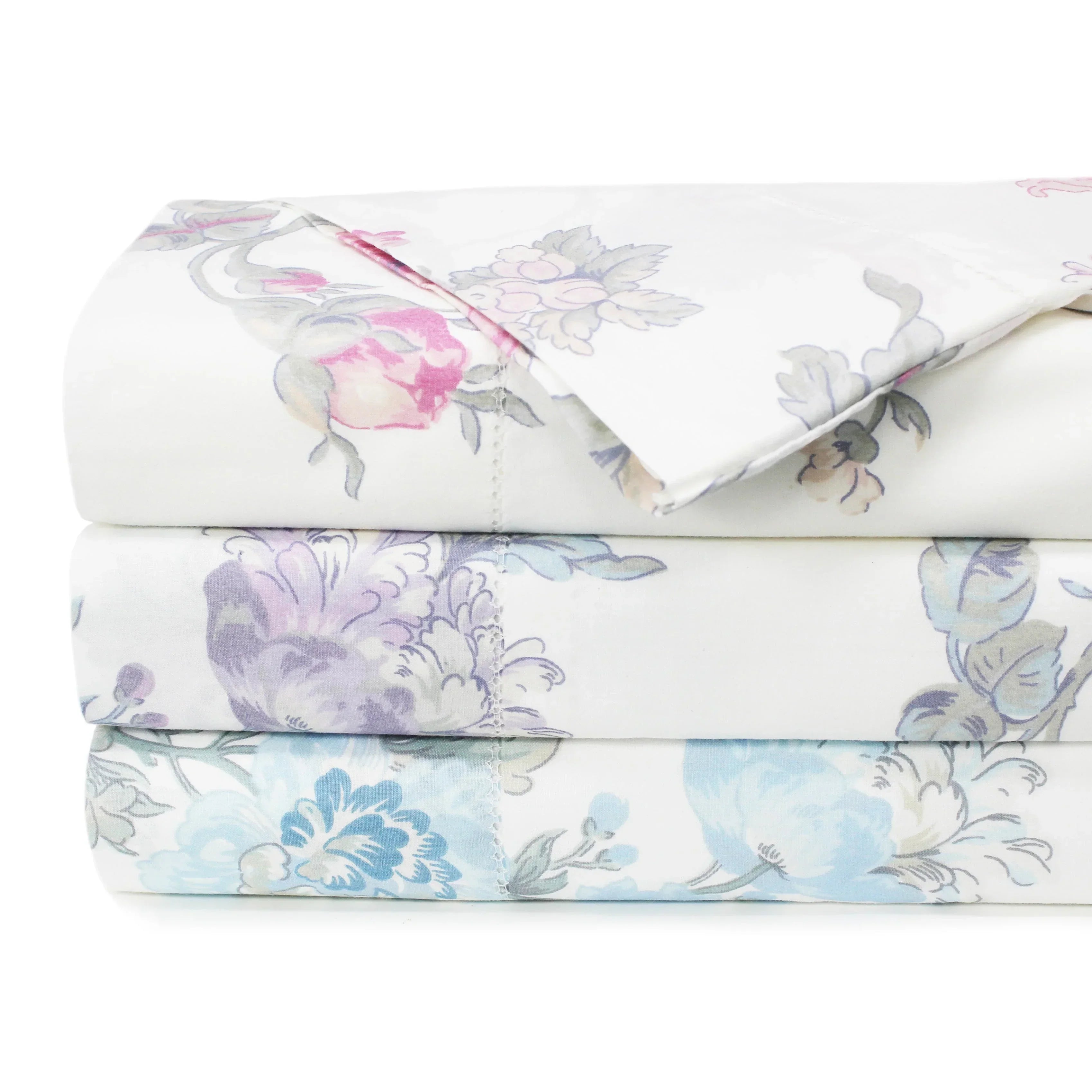 Jardin De Rose Printed Cotton Percale Duvet Set Mélange Home
