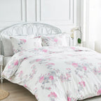Jardin De Rose Printed Cotton Percale Duvet Set Mélange Home