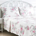 Jardin De Rose Printed Cotton Percale Sheet Set Mélange Home