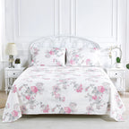 Jardin De Rose Printed Cotton Percale Sheet Set Mélange Home