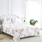 Jardin De Rose Printed Cotton Percale Sheet Set Mélange Home