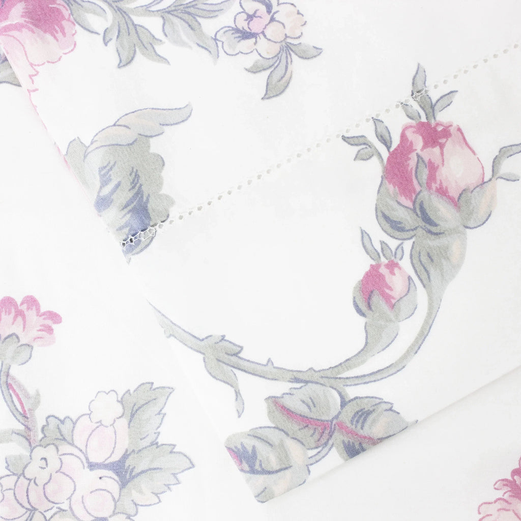 Jardin De Rose Printed Cotton Percale Sheet Set Mélange Home
