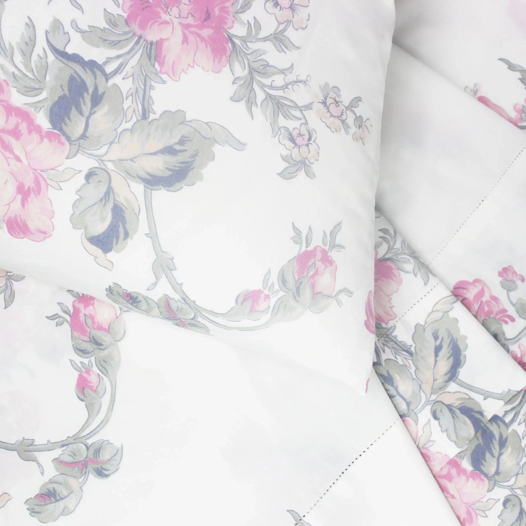 Jardin De Rose Printed Cotton Percale Sheet Set Mélange Home