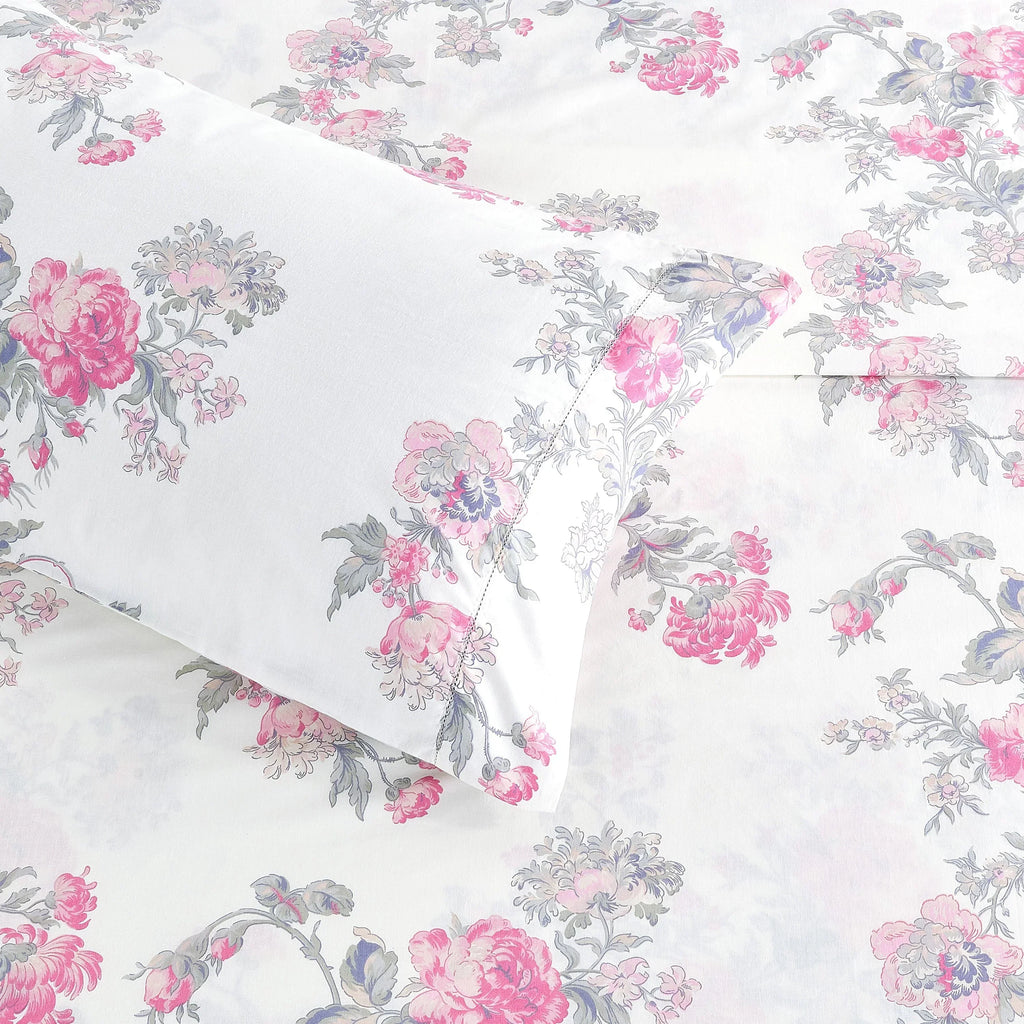 Jardin De Rose Printed Cotton Percale Sheet Set Mélange Home