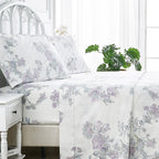 Jardin De Rose Printed Cotton Percale Sheet Set Mélange Home