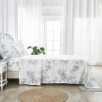 Jardin De Rose Printed Cotton Percale Sheet Set Mélange Home