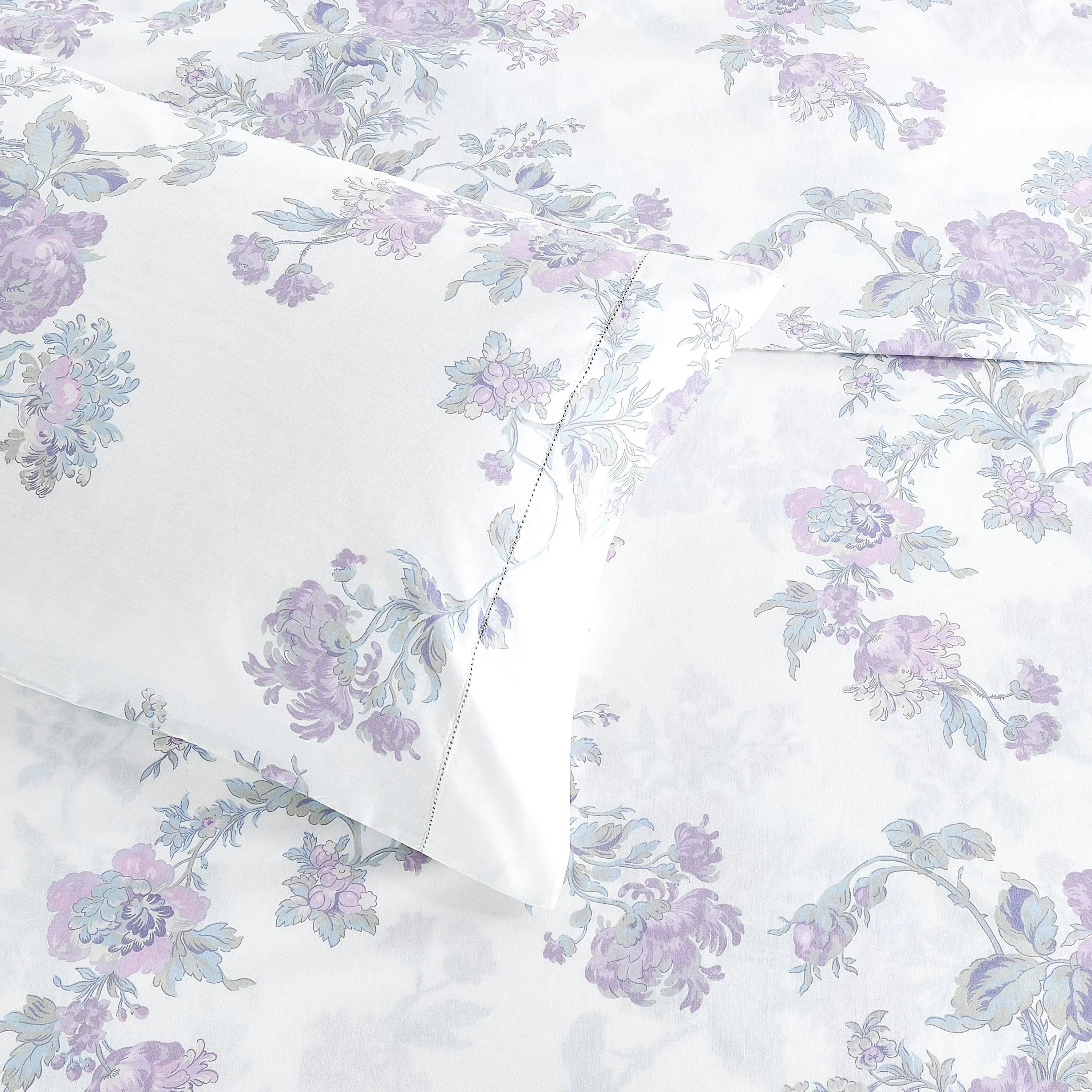 Jardin De Rose Printed Cotton Percale Sheet Set Mélange Home