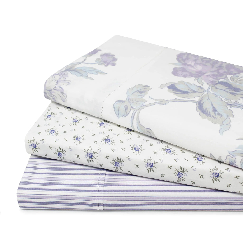 Jardin De Rose Printed Cotton Percale Sheet Set Mélange Home