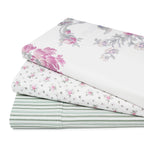 Jardin De Rose Printed Cotton Percale Sheet Set Mélange Home