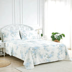 Jardin De Rose Printed Cotton Percale Sheet Set Mélange Home