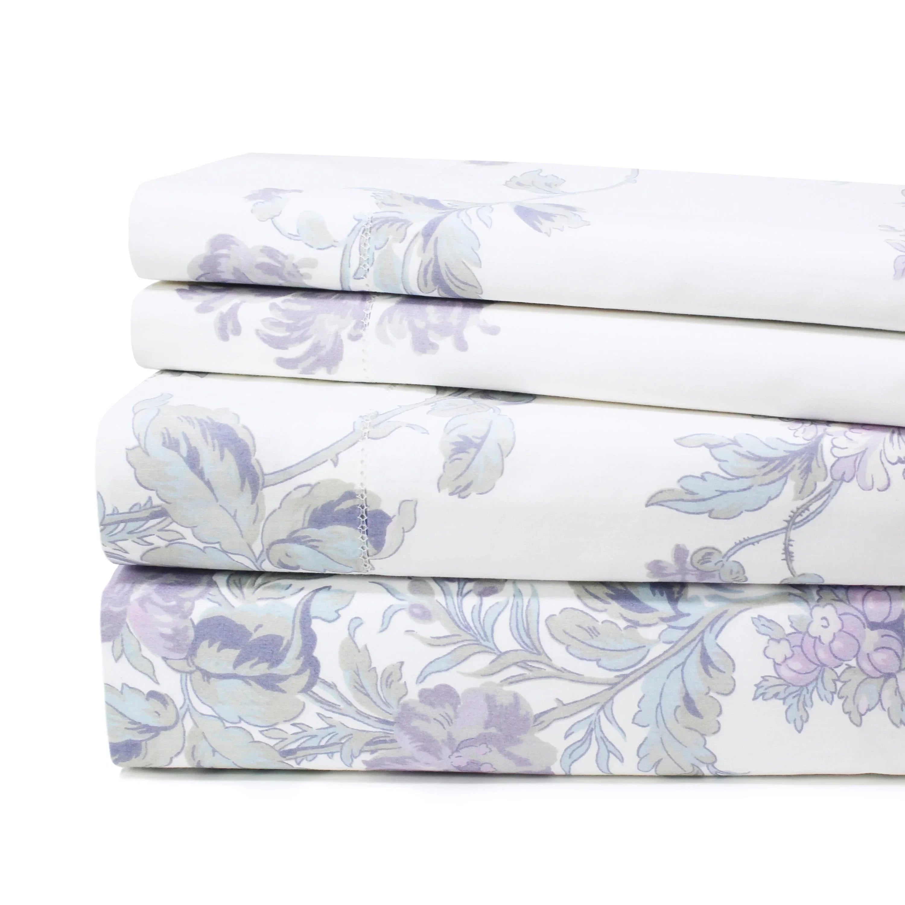 Jardin De Rose Printed Cotton Percale Sheet Set Mélange Home