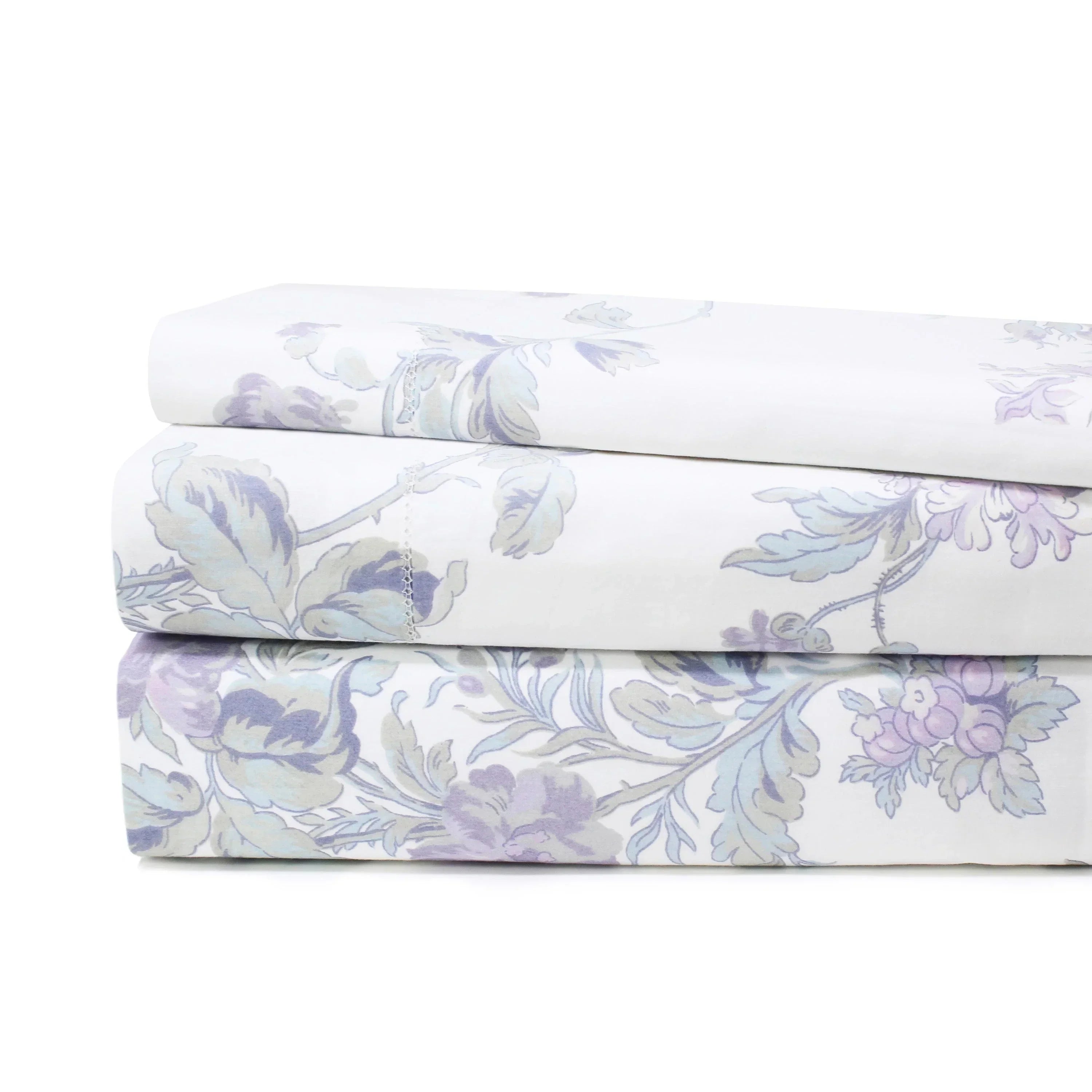 Jardin De Rose Printed Cotton Percale Sheet Set Mélange Home