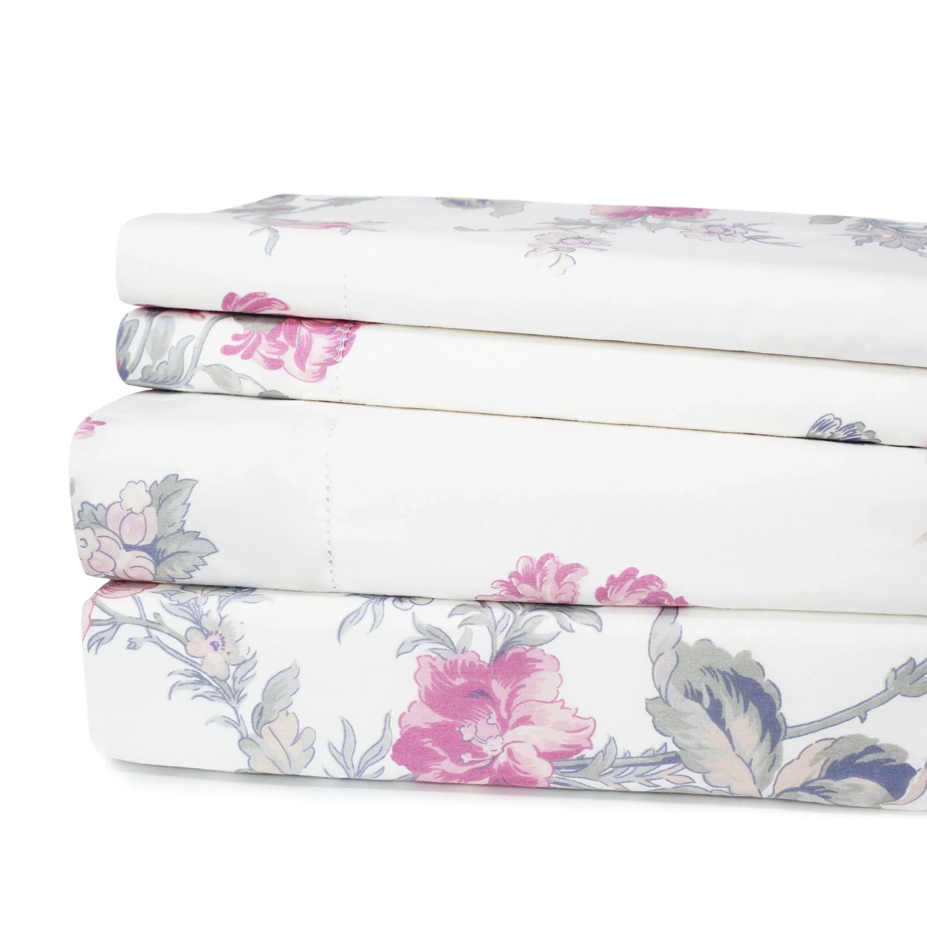 Jardin De Rose Printed Cotton Percale Sheet Set Mélange Home