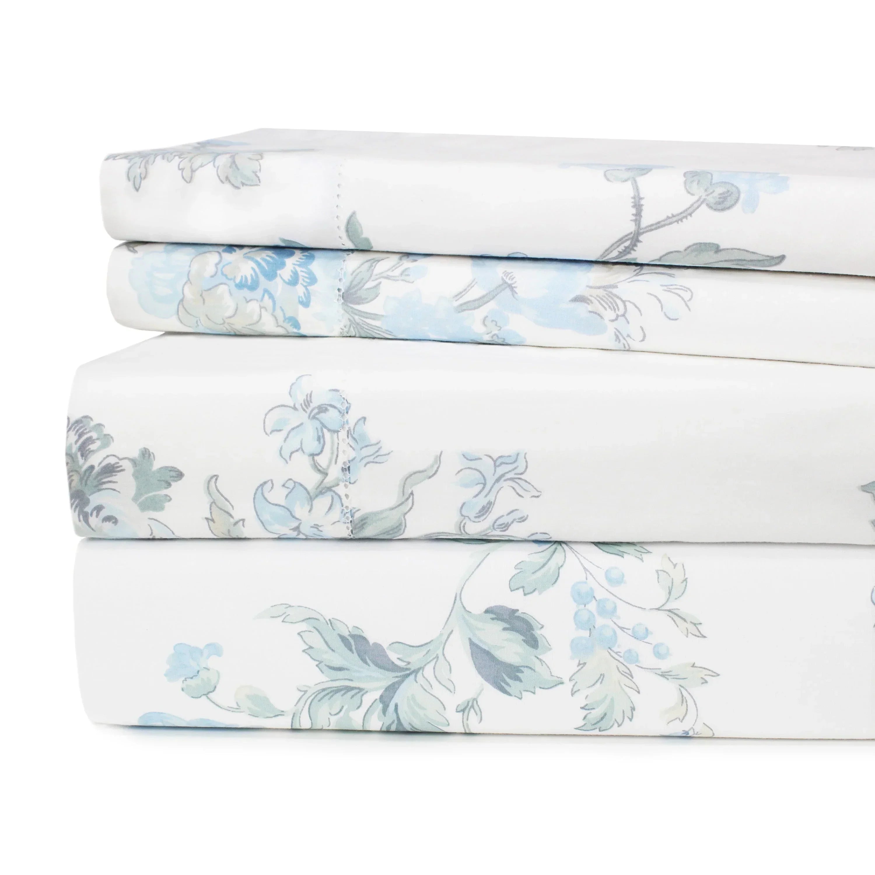 Jardin De Rose Printed Cotton Percale Sheet Set Mélange Home