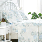 Jardin De Rose Printed Cotton Percale Sheet Set Mélange Home