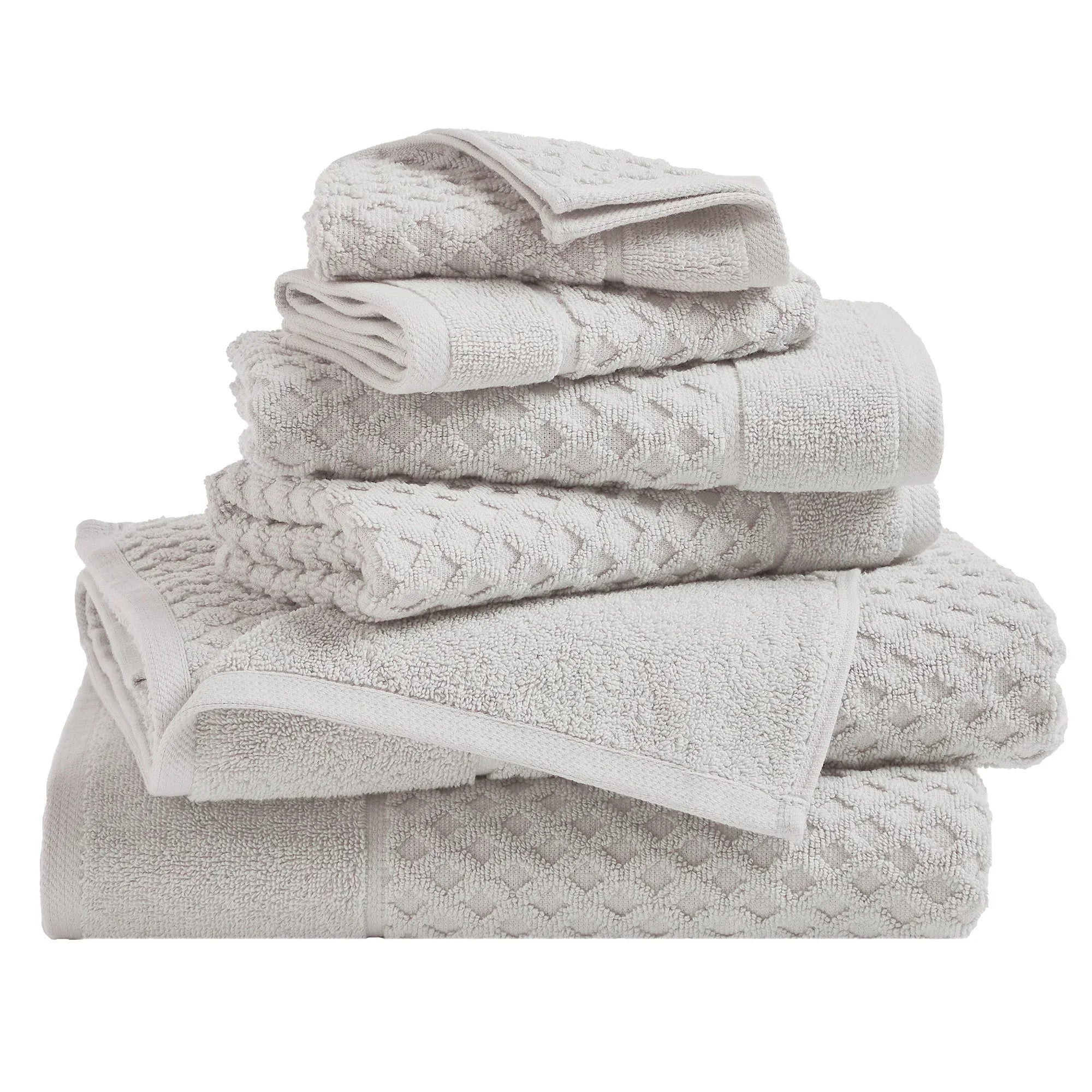 Cotton Diamond Waffle Weave Bath Towel Set - Grayson Collection