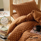 Jersey Knit Boho Twin Dorm Bedding Set / Burnt Orange Ever Lasting