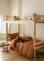 Jersey Knit Boho Twin Dorm Bedding Set / Burnt Orange Ever Lasting