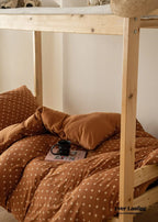 Jersey Knit Boho Twin Dorm Bedding Set / Burnt Orange Ever Lasting
