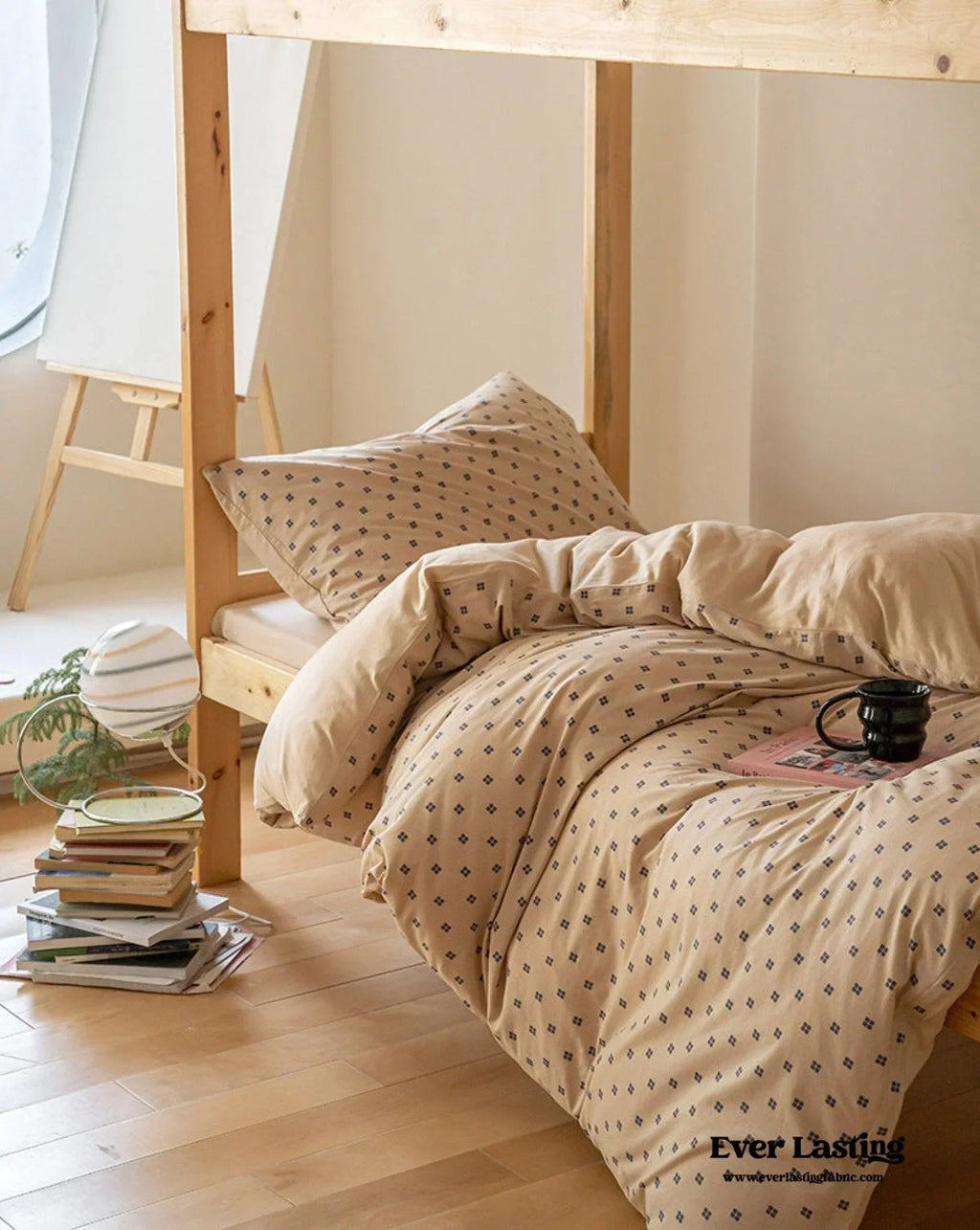 Jersey Knit Boho Twin Dorm Bedding Set / Burnt Orange Ever Lasting