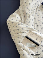 Jersey Knit Cotton Floral Bedding Set / White + Dark Blue Ever Lasting